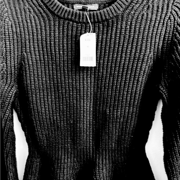 Banana Republic NWT Black Medium / Heavy  Chunky Knit Long Sleeve Peplum Sweater - Picture 2 of 10